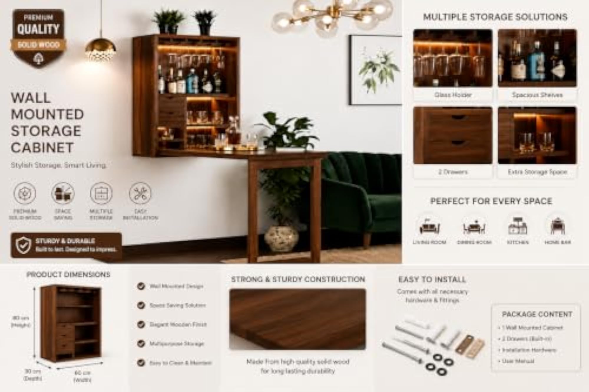 Furniture Solid Wood Bar Cabinet for Home