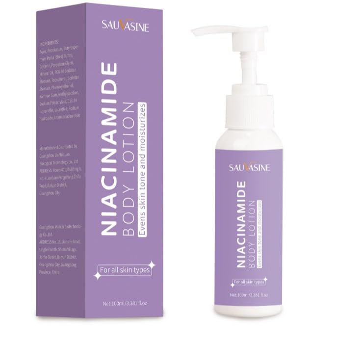 Niacinamide Body Lotion, Moisturizing Body Lotion for Dry Skin, Body Moisturiser with Niacinamide & Shea Butter, Evens Skin Tone and Moisturizes, Body Lotion Women for All Skin Types (100ML)