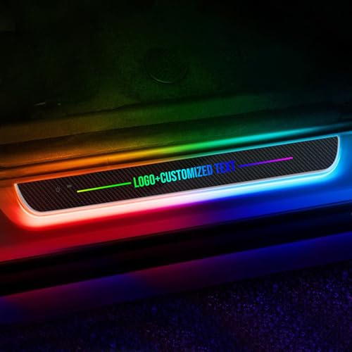 Luces LED para umbral de Puerta de Coche con Texto y Logotipo Personalizados, Luces de Bienvenida para Coche, Luces de Pedal con detección automática inalámbricas para Todos los Coches