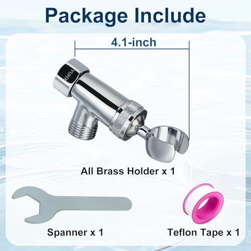 Yuhx HAND HELD SHOWER ARM HOLDER -BC Shower Head Holder All Metal, Brass Adjustable Shower Arm Bracket For Handheld, Hand Held Showerhead Holder thumb #4