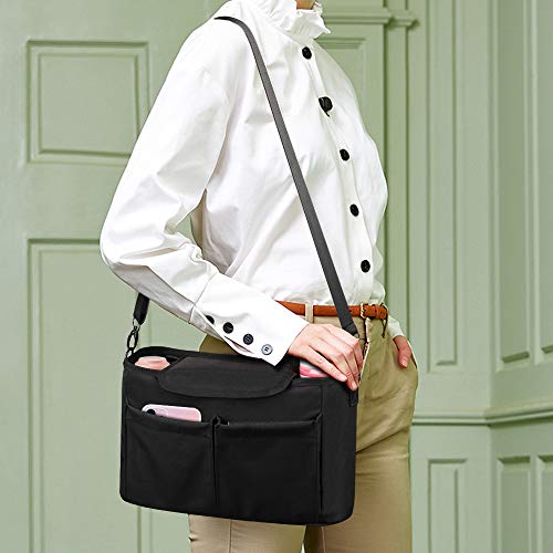 Baby Stroller Organizer with Cup Holder, Universal Non-Slip Stroller Accessories Caddy Bag Fits for Uppababy, Baby Jogger, Britax, BOB and Pet Stroller, Stroller Hooks/ Extra Storage –Baby Shower Gift