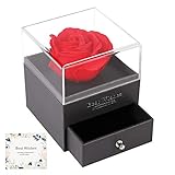 Rosa Eterna Caja de Joyería Ramos, Regalo para Rosa Eterna Artificial, Rosa Eterna Caja de Almacenamiento, Caja de Joyería de San Valentín Regalos para Esposa/Novia/San Valentín/Bodas/Cumpleaños/Madre