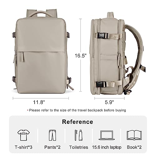 Image of coofay Laptop Travel Backpack For Women Men Airline Approved Carry On Bags For Airplanes Underseat Luggage Backpack For Traveling On Airplane Personal Item Travel Bag For Airlines Light Brown