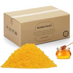 Yellow Natural Beeswax Pellets 8LB, Organic Beeswax, Beeswax for Candle Making, Body, Skin Care DIY, Lip Balm, Soap and Lotion Making Supplies