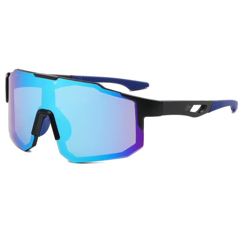 Lunettes de soleil coupe-vent Outdoor Eye homme femme avec monture noire et film bleu UV