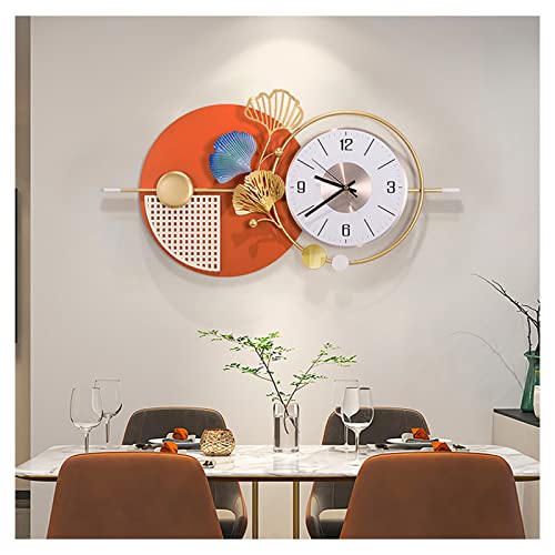 Grande horloge murale à quartz déco métal montre murale salon 3D
