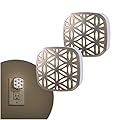 Lights by Night Decorative LED Night Light, Brushed Nickel Flower Design, Plug-in, Dusk to Dawn Sensor, UL-Certified, Home Decor, Ideal for Bedroom, Bathroom, Kitchen, Hallway, 54744, 2 Pack