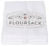 Now Designs Classic Floursack Kitchen Towels, Set of Three, White