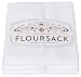 Now Designs Classic Floursack Kitchen Towels, Set of Three, White