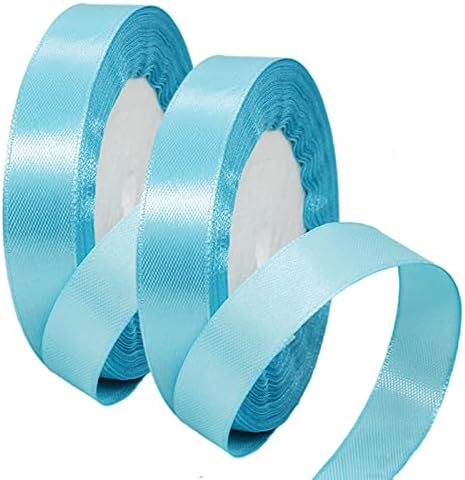 2x22m Dark Green Ribbon 25mm for Gift Wrapping,Satin Ribbon Green Christmas Ribbon Decorative Balloon Ribbon Cake Ribbon Fabric Thick Ribbon for Crafting Birthday Hair Bow Halloween Cake Decorations