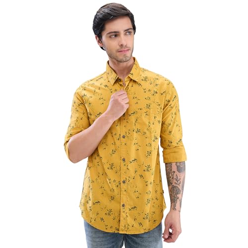 Image of Spykar Men's Slim Fit N /A Full Sleeve Printed Casual Shirts