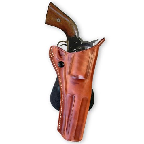 Leather Paddle OWB Revolver Holster Open Top, Fits Pietta