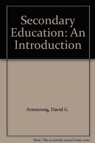Secondary Education: An Introduction 0023040912 Book Cover