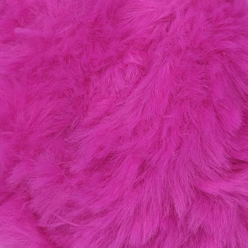 Image of NICEEC 2 Skeins Faux Fur Yarn Super Soft, Chunky & Fluffy, Eyelash Yarn for Crochet & Knitting (Total Length 70yds,3.53oz) - Bright Pink