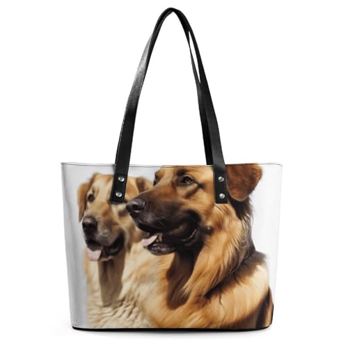 Sac à main cuir exquis femme imprimé deux chiens motif litchi fitness