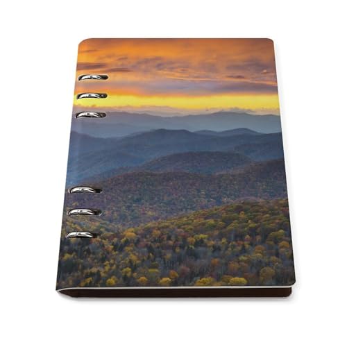 Carnet de notes A5 en cuir synthétique rechargeable avec 6 anneaux détachables