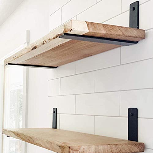 Shelf Brackets 10 Inch Wall L Brackets 8PCS Heavy Duty for Shelves Metal Black Rustic Industrial Brackets for DIY Opening Shelves Project Hardware Included by WINKER - Image 7