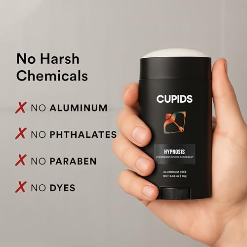 Image of Cupids Hypnosis Deodorant for Men - Aluminum-Free, Natural, Pheromone-Infused, Vanilla Ember Scent, Organic, Skin-Friendly, Long-Lasting, Non-Sticky, Mens Deodorant, Men's Deo (Vanilla)
