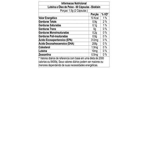 Luteína e Óleo de Peixe 750mg (60 caps) - Único, BioKlein