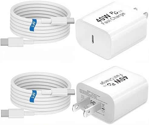 iPhone 17 16 15 Charger Fast Charging Type C Chargers 40W USB C Charger Block iPhone 17 16 15 Air Pro Max Chargers with 6FT Cable for iPhone 17/17 Plus/17 Pro Max/16 Plus/16 Pro Max/15 Max/iPad Pro