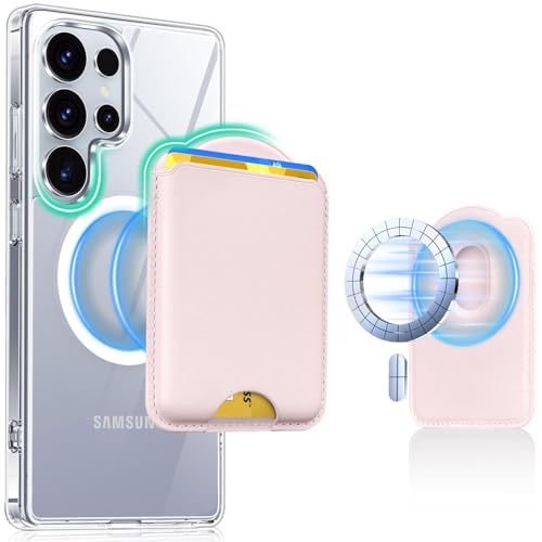 Porte-cartes magnétique en cuir MagSafe pour Samsung Galaxy S25 et iPhone 16 17