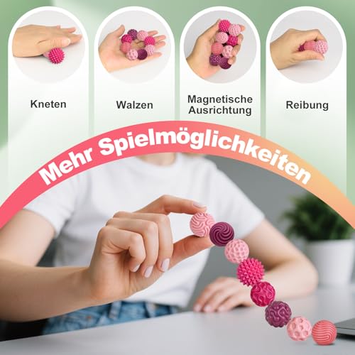 Zingbee 8 stück magnetische Fidget Toys,Silikon Magnetkugeln Anti-Stress – Ansicht 4