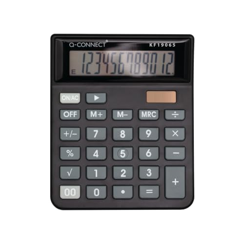 Image of Q-Connect 12 Digit Table Top Calculator Medium Black KF19065