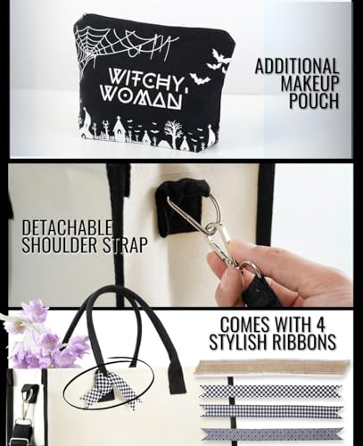 Bolsa Tote de Lona para Mujeres InnoBeta Negra miniatura 5