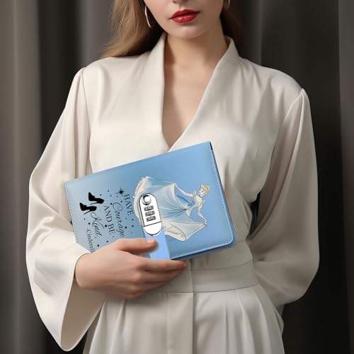 WHLBHG Cinderella Gift Have Courage and Be Kind A5 Diário de couro sintético forrado com senha de ca