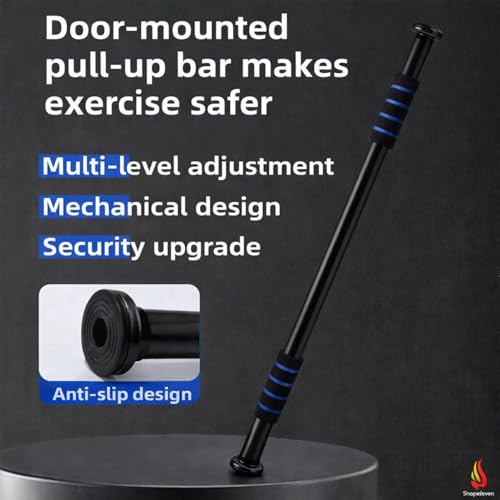 Image of Pull Up Bar for Home Workout | Ultra-Secure 200 KG Capacity | 360 Dual Lock Doorway Chin Up Bar | Adjustable 62 -100 CM | Superior Grip Handles | Height Increase Bar for Men, Women & Kids (Blue)