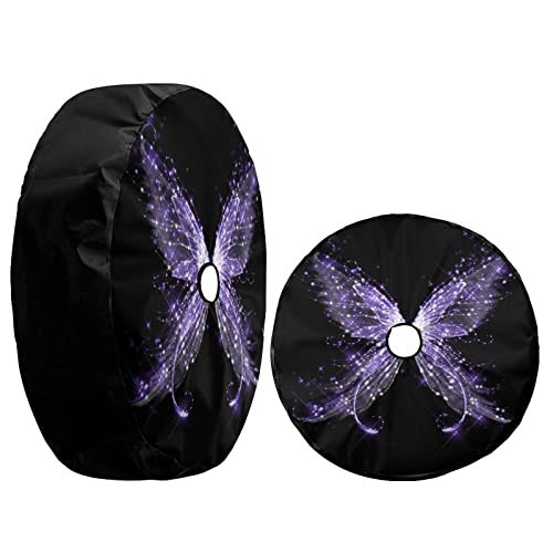 Image of Delerain Butterfly Spare Tire Cover with Backup Camera Hole Wheel Protectors Sun Protector Waterproof for RV Trailer RV SUV Truck and Many Vehicle(16 Inch for Diameter 29 inch-31 inch)