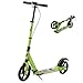 Price comparison product image HOMCOM Kick Scooter, Folding 2 Wheel Scooter with Dual Brake System, Dual Suspension, 230mm Big Wheels and 3 Adjustable Handlebar, for 14+ Teens Adults, up to 100KG, Green