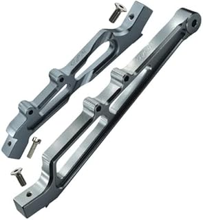 GPM Replacement Parts for LIMITLESS/INFRACTION Upgrade Parts Aluminum Front + Rear Chassis Brace - 2Pc Set Gray Silver