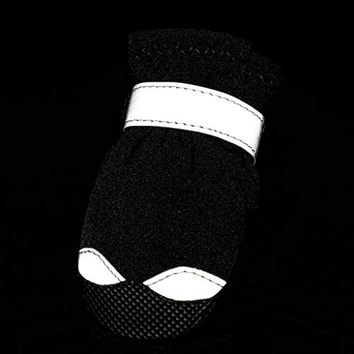 Baosity 4 peças de sapatos para cães ocupados resistentes à água antiderrapante botas para cães com