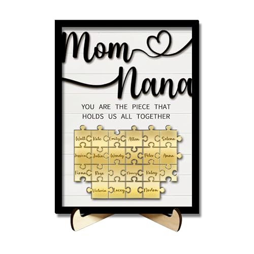 Puzzle en bois personnalisé maman et famille, la décoration de salon qui raconte votre histoire