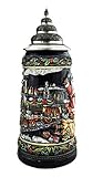 Garantie: 2 Jahre Garantie KING Bierkrug 0,75 Liter Nikolaus Eisenbahn Bierseidel, blau, mit Deckel
