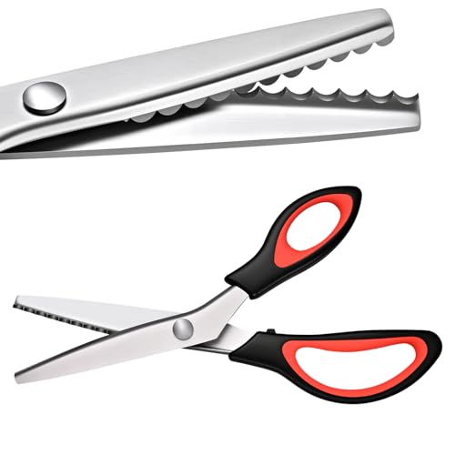 Pinking ShearsPinking Shears Scissors for Fabric Zig Zag Craft Scissors Decorative Edge Scalloped 7mm for Fabric Cutting.