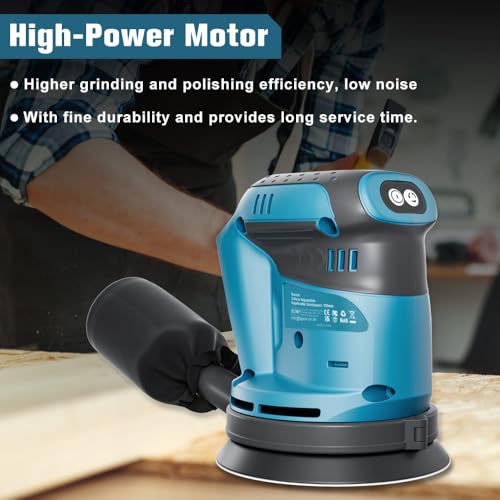 Akku Exzenterschleifer für makita 18V Akku (Akku nicht), Kabellose Elektroschleifer für die Holzbearbeitung, Metallverarbeitung, Lackentfernung, Rostentfernung, Autopolitur, Heimwerken usw