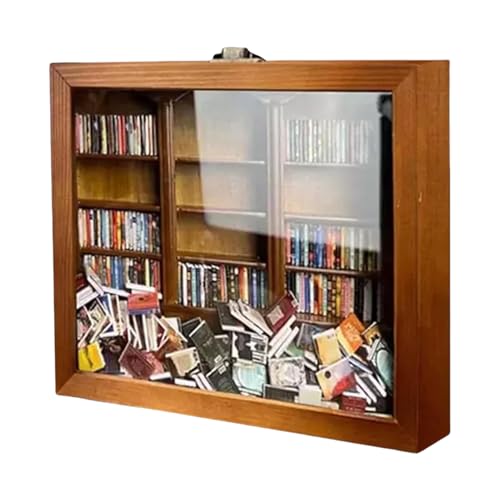 Miniature Wooden Bookshelf, Handmade Stress Relief Wooden Cabinet, Wooden Bookcase Wooden Bookshelf Bookshelf Wooden Library Shelf Compact Wooden Bookshelf Miniature Book