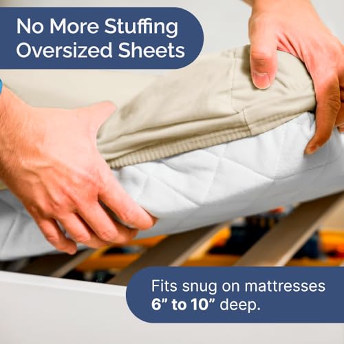 Image of Cot Sheet Set, 33 inch x 75 inch - Easy-Fit Cot Size Mattress Sheets - Wheat