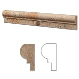 Rustic Gold Travertine Honed 2 X 12 OG-1 Chair Rail Molding - Standard Quality - BOX of 15 PCS