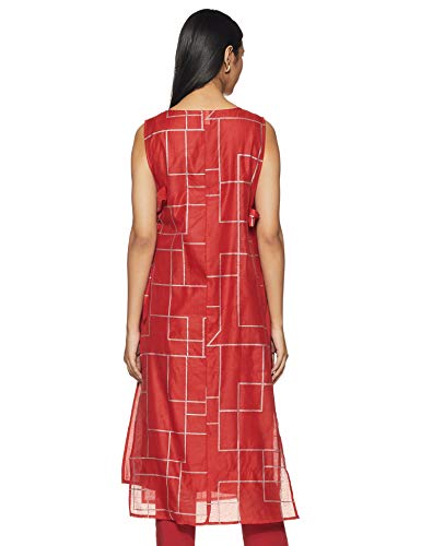 Image of Amazon Brand - Myx Women's Regular Fit Kurta in Poly Chanderi
