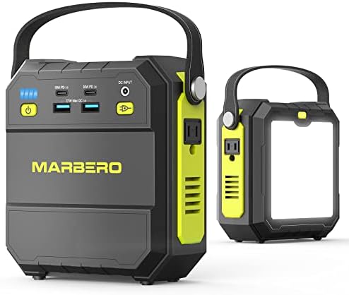 MARBERO Portable Power Station 83Wh Small Generator Solar Power Bank 80W(Peak 120W) Camping Laptop Charger Emergency Battery Pack with AC Outlet 4 USB Ports with Flashlight for Outdoor Home Travel