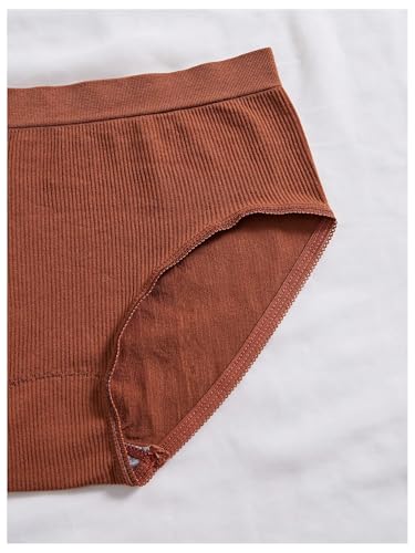 Women's 5 Sets Ribbed Knit Lingerie Sets Seamless Matching Underwear Sets Wireless No Show Bra and Panty Brief Sets4