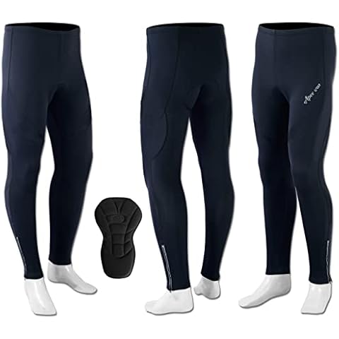 APEXWEAR Mens Cycling Tights, Waterproof Cycling Trousers, Thermal Padded Cycling Leggings, Bicycle and Bike Riding Pants (XL, Black) Cover