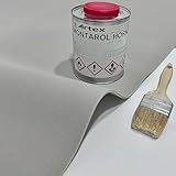 Kit para tapizar techo de coche y puertas - 2 Metros x 1,45 m de tela Gris Clara foamizada + 1 L de cola para tapicería + brocha.