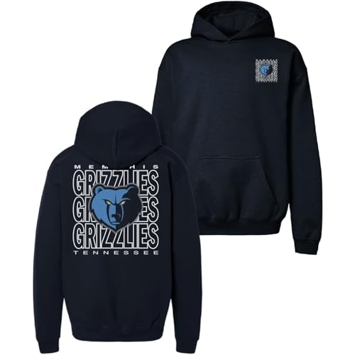 Blue 84 Memphis Grizzlies NBA Officially Licensed Youth Hooded Sweatshirt Front/Back Press, Large Team Color