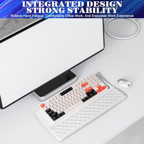 VAIPI Computer Keyboard Stand with Keyboard Wrist Rest, Keyboard Riser for Desk Desktop Tilted Keyboard Holder with Keyboard Pad, Ergonomic Keyboard Wrist Support - Relieve Pain & Fatigue - White - Thumbnail 6