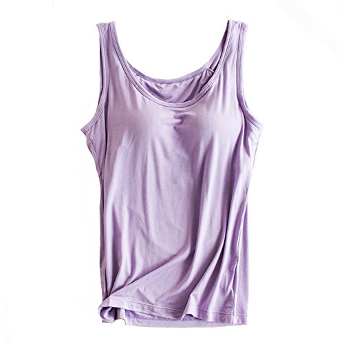 Image of Womens Modal Built-in Bra Padded Camisole Yoga Tanks Tops