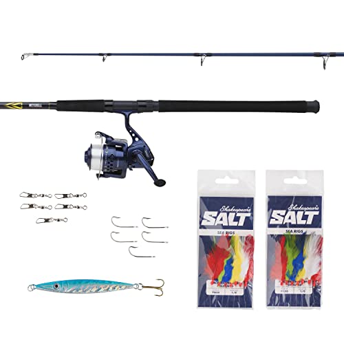 Mitchell Neuron Boat Combo Set de Gran relación Calidad-Precio, Juego de cañas y carretes para Pesca General en Barco, abadejo y Arenque, Incluye Terminal Tackle y Gancho de Repuesto, Listo para